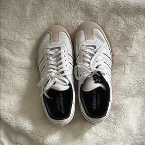 Adidas Sambas White and Tan